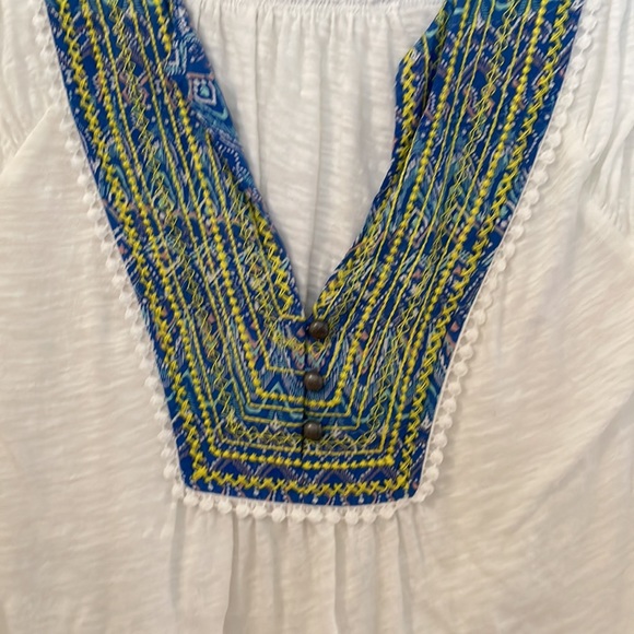 Anthropologie white shirt with colorful detail size Xs - Picture 4 of 5